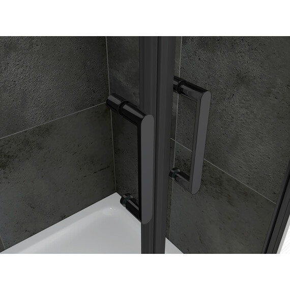 Душевая дверь Abber Sonnenstrand 100 см AG04100BC, черный/прозрачное фото 4