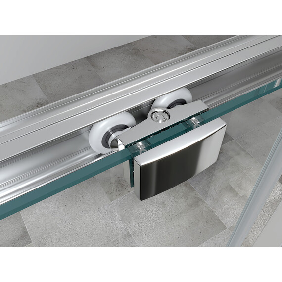 Душевая дверь Abber Schwarzer Diamant 140 см AG30140H, хром/прозрачное фото 7