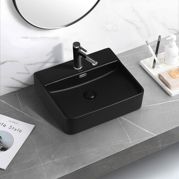 Раковина-чаша Abber Rechteck 50 см AC2203MB, черный матовый фото 4