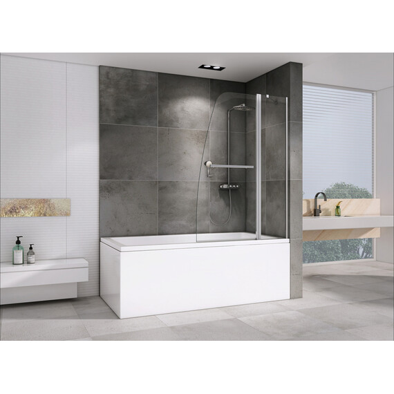 Шторка для ванны Abber Ewiges Wasser 100 см AG50100, хром/прозрачное фото 2