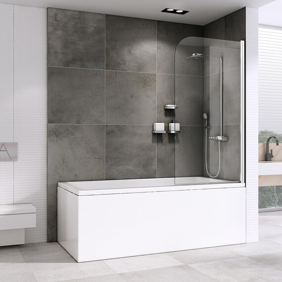 Шторка для ванны Abber Ewiges Wasser 80 см AG52080, хром/прозрачное фото 2