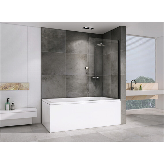 Шторка для ванны Abber Immer Offen 100 см AG71100B, черный/прозрачное фото 2