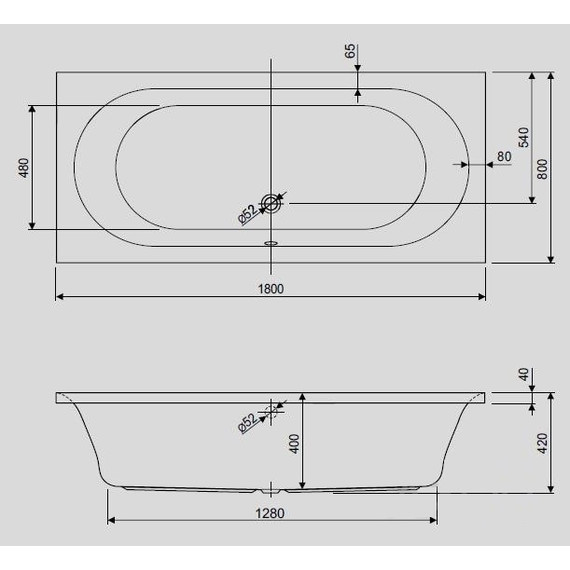 Ванна акриловая Cezares Metauro 180x80 см METAURO-180-80-42, Размер - мм: 1800х800 - 6 Ванна акриловая Cezares Metauro 180x80 см METAURO-180-80-42, Размер - мм: 1800х800 фото 6