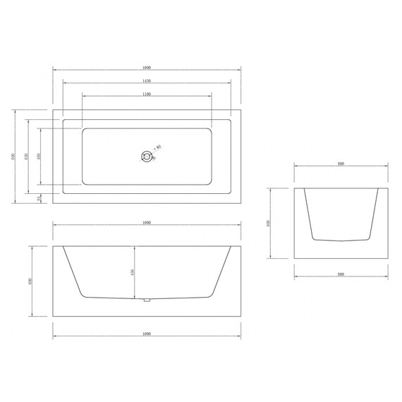 Ванна отдельностоящая Abber 160x80 см AB9406-1.6 фото 12