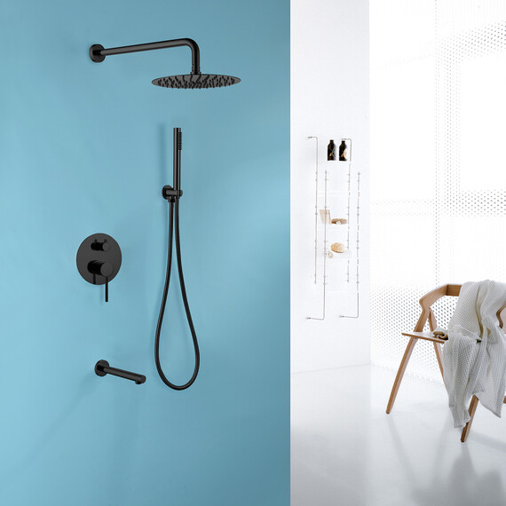 Душевая система для ванны Abber Emotion AF8817B, черный матовый фото 2