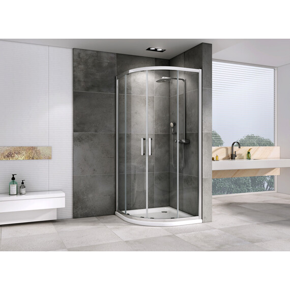 Душевое ограждение Abber Schwarzer Diamant 90 см AG01090, хром/прозрачное фото 2