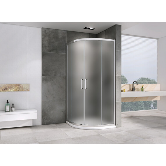 Душевое ограждение Abber Schwarzer Diamant 100 см AG01100M, хром/матовое фото 2