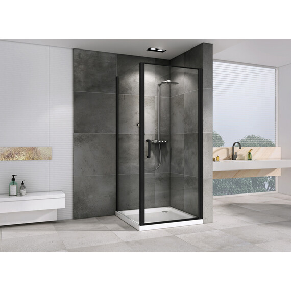 Душевое ограждение Abber Sonnenstrand 80х90 см AG04080B-S90B, черный/прозрачное фото 2