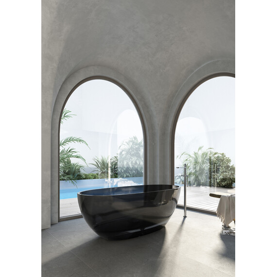 Ванна прозрачная Abber Kristall 165x78 см AT9701Onyx, черный фото 3