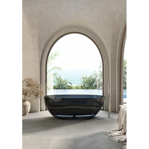 Ванна прозрачная Abber Kristall 165x78 см AT9701Onyx, черный фото 5