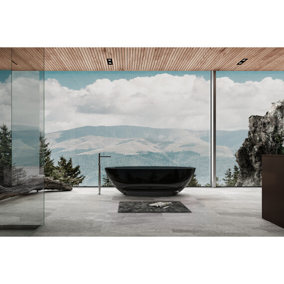 Ванна прозрачная Abber Kristall 180x85 см AT9702Onyx, черный фото 2