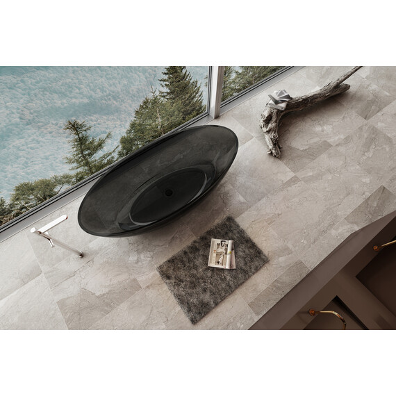 Ванна прозрачная Abber Kristall 180x85 см AT9702Onyx, черный фото 4