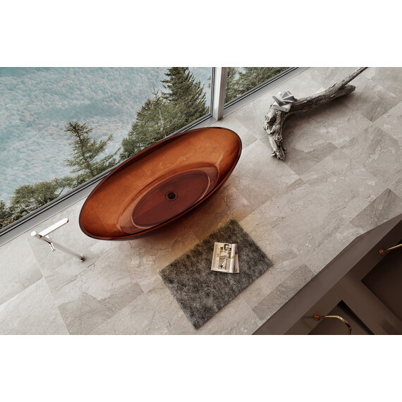 Ванна прозрачная Abber Kristall 180x85 см AT9702Opal, красный фото 3