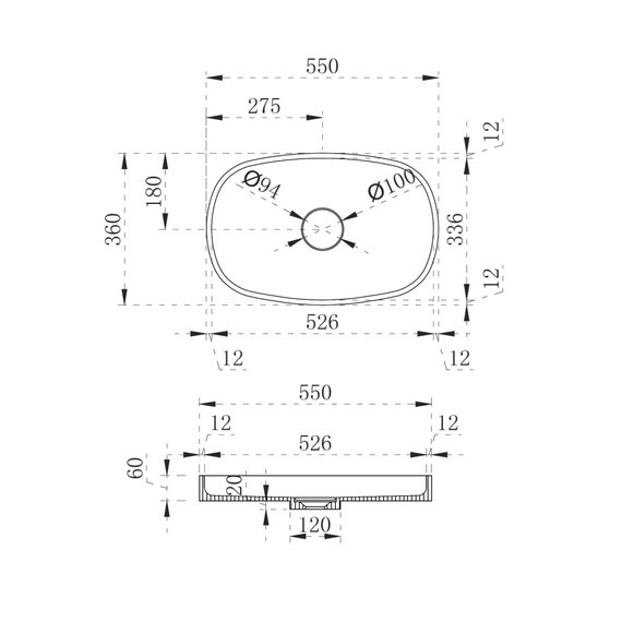 Раковина-чаша Abber Stein 55 см AS2601 фото 6