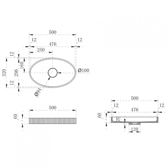 Раковина-чаша Abber Stein 50 см AS2603 фото 4