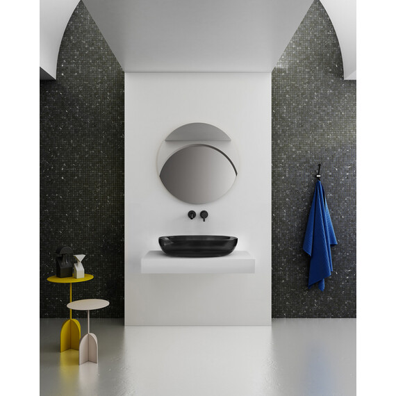 Раковина-чаша прозрачная Abber Kristall 60 см AT2801Onyx, черный фото 4