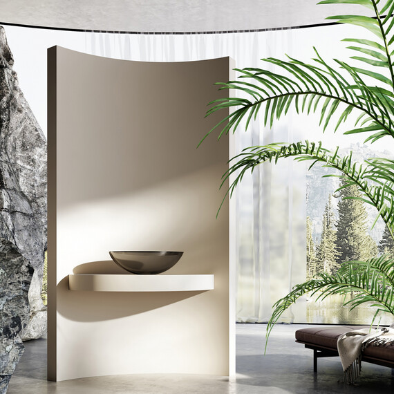 Раковина-чаша прозрачная Abber Kristall 50 см AT2802Onyx, черный фото 3