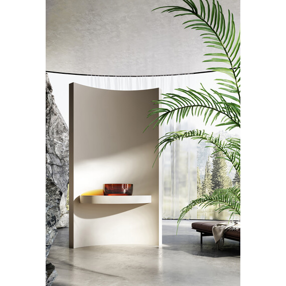 Раковина-чаша прозрачная Abber Kristall 40 см AT2804Opal, красный фото 3