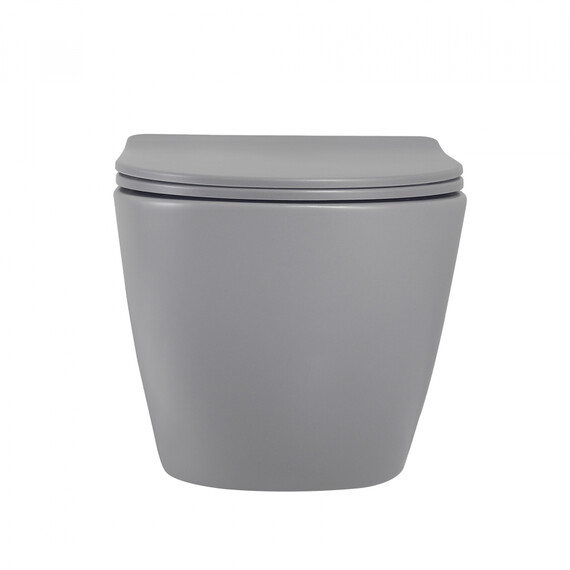 Унитаз подвесной безободковый Abber Bequem AC1101MG с крышкой микролифт, серый матовый, Цвет производителя: серый фото 13