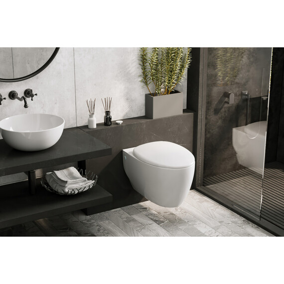 Унитаз подвесной безободковый импульсный Abber Bequem AC1107P с крышкой микролифт фото 4