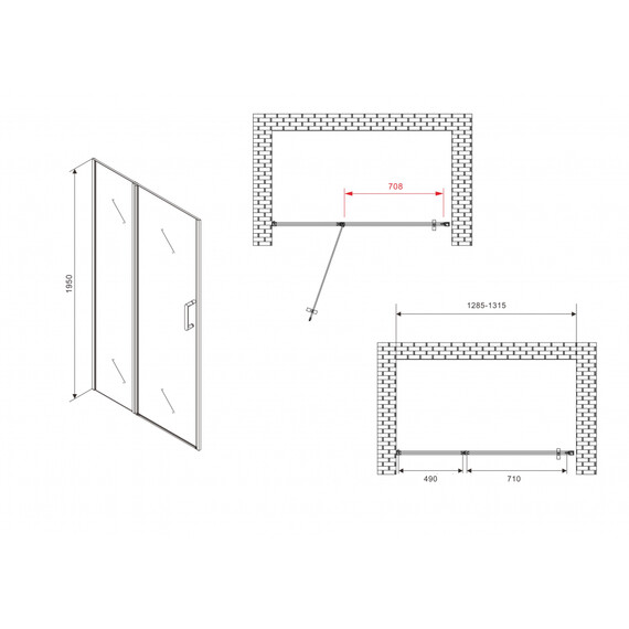 Душевая дверь Abber Sonnenstrand 130 см AG04130S, хром/прозрачное фото 5
