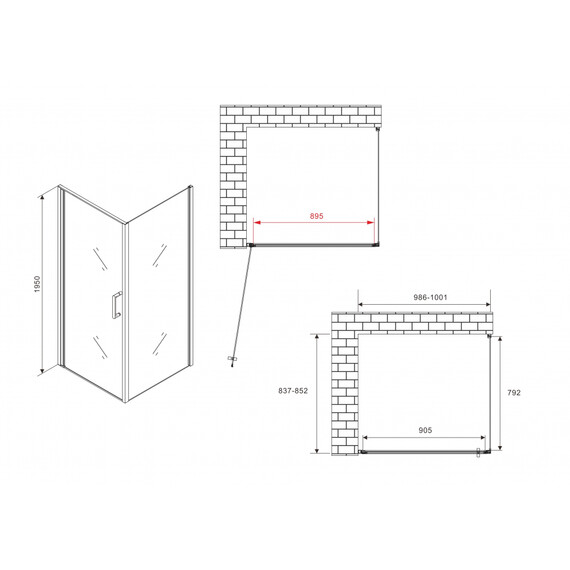 Душевое ограждение Abber Sonnenstrand 100x85 см AG04100M-S85M, хром/матовое фото 4
