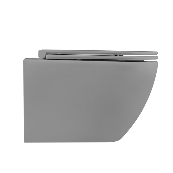 Унитаз подвесной безободковый Abber Bequem AC1103MG с крышкой микролифт, серый матовый, Цвет производителя: серый фото 15