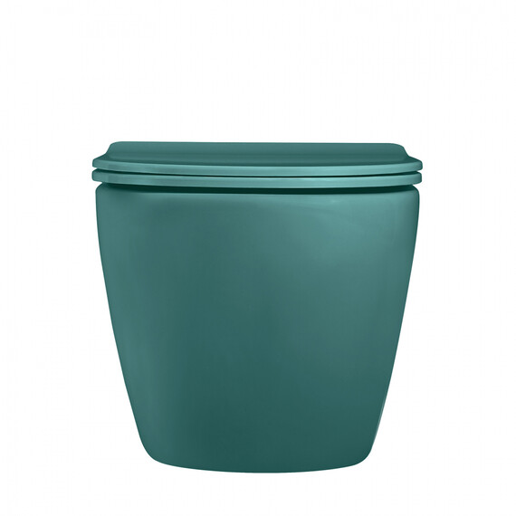 Унитаз подвесной безободковый Abber Bequem AC1101MBG с крышкой микролифт, зеленый матовый, Цвет производителя: зелёный фото 15