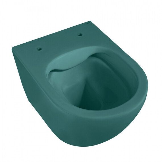 Унитаз подвесной безободковый Abber Bequem AC1101MBG с крышкой микролифт, зеленый матовый, Цвет производителя: зелёный фото 17