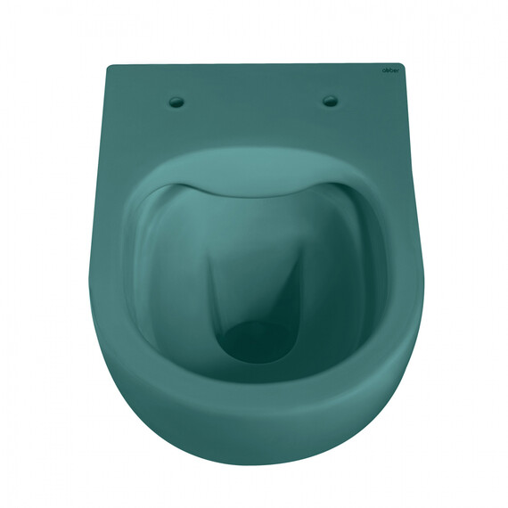 Унитаз подвесной безободковый Abber Bequem AC1101MBG с крышкой микролифт, зеленый матовый, Цвет производителя: зелёный фото 18