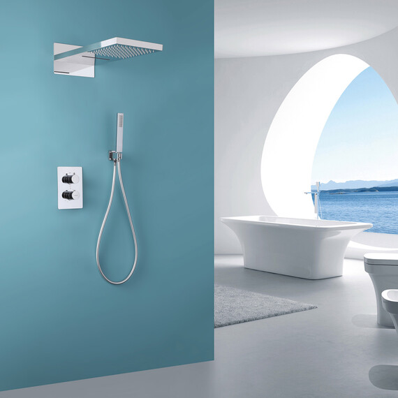 Душевая система для душа с термостатом Abber Weiss Insel AF8052 фото 2