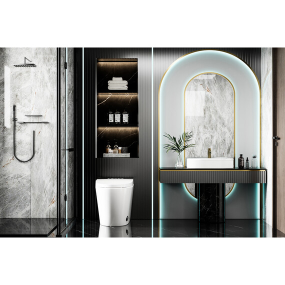 Унитаз-биде приставной электронный с импульсным смывом Abber Bequem AC1116S с крышкой микролифт фото 12