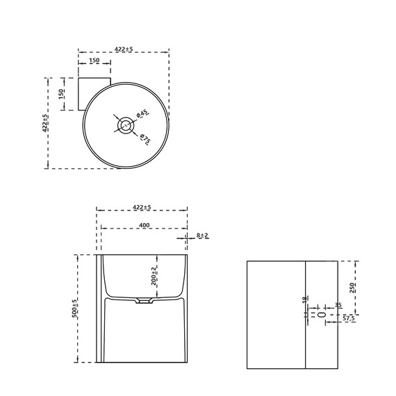 Раковина подвесная прозрачная Abber Kristall 42 см AT2705Emerald, зеленый фото 5