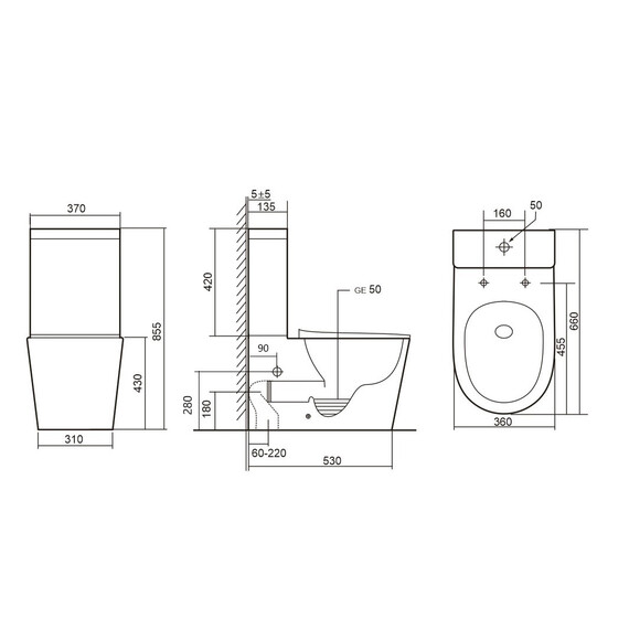 Унитаз-компакт безободковый Abber Bequem AC1112TMW с крышкой микролифт, белый матовый, Цвет производителя: белый матовый фото 24