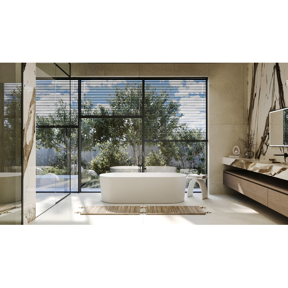 Ванна отдельностоящая Abber Stein 180x75 см AS9614, белый матовый фото 8