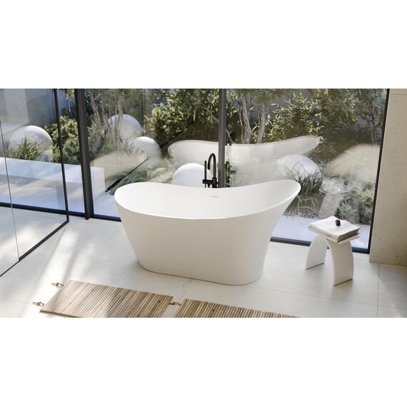 Ванна отдельностоящая Abber Stein 169x75 см AS9618, белый матовый фото 9