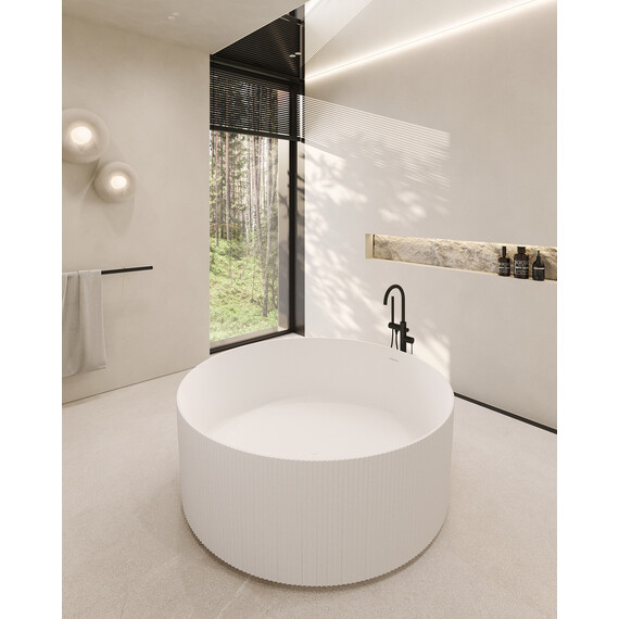 Ванна отдельностоящая Abber Stein 150x150 см AS9679, белый матовый фото 10