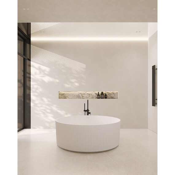 Ванна отдельностоящая Abber Stein 150x150 см AS9679, белый матовый фото 9