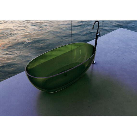 Ванна прозрачная Abber Kristall 170x75 см AT9703Emerald, зеленый фото 4