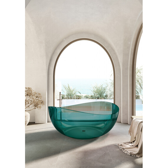 Ванна прозрачная Abber Kristall 150x150 см AT9705Aquamarin, бирюзовый фото 2