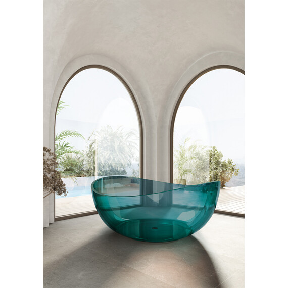 Ванна прозрачная Abber Kristall 150x150 см AT9705Aquamarin, бирюзовый фото 4