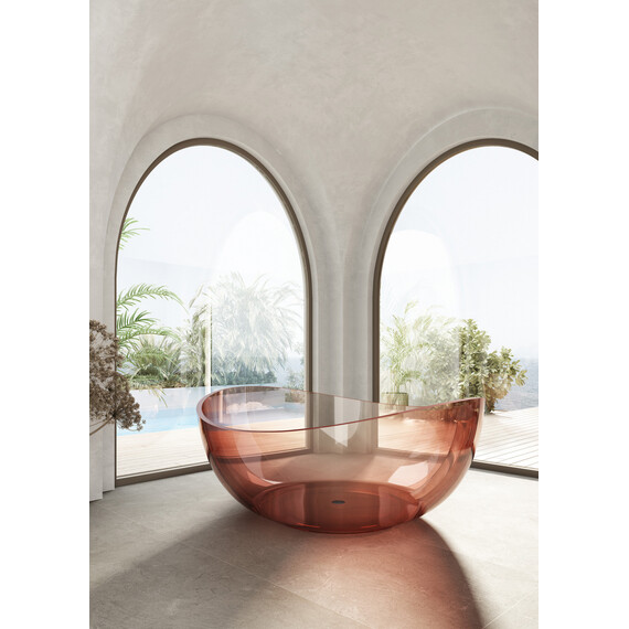 Ванна прозрачная Abber Kristall 150x150 см AT9705Koralle, розовый фото 4