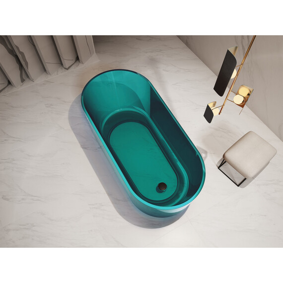 Ванна прозрачная Abber Kristall 170x80 см AT9706Aquamarin, бирюзовый фото 4