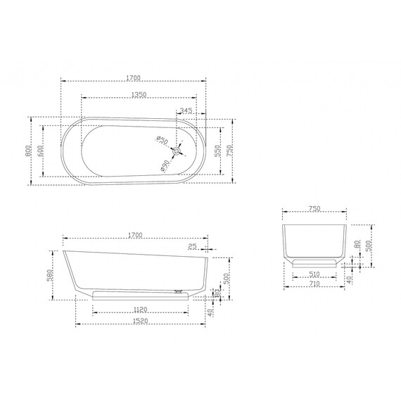 Ванна прозрачная Abber Kristall 170x80 см AT9706Emerald, зеленый фото 5