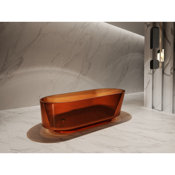 Ванна прозрачная Abber Kristall 170x80 см AT9706Opal, коричневый фото 4