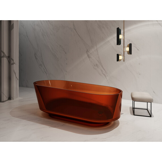 Ванна прозрачная Abber Kristall 170x80 см AT9706Opal, коричневый фото 5