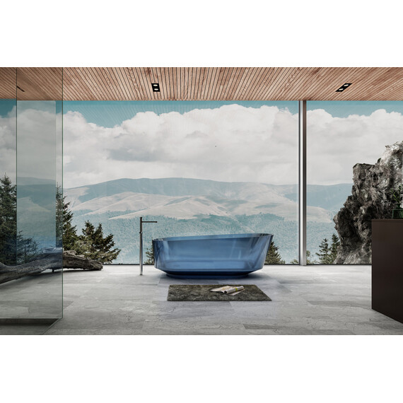 Ванна прозрачная Abber Kristall 170x80 см AT9706Saphir, синий фото 2