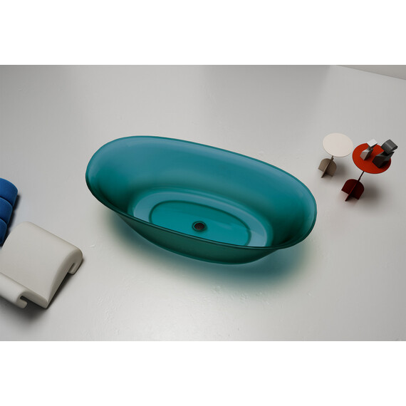 Ванна прозрачная Abber Kristall 170x75 см AT9707Aquamarin, бирюзовый фото 3