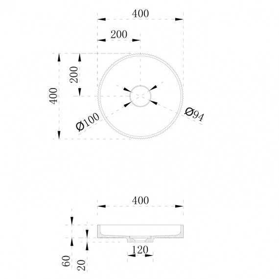 Раковина-чаша Abber Stein 40 см AS2604, белый матовый фото 4