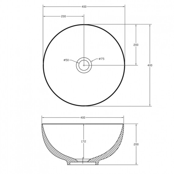 Раковина-чаша Abber Stein 40 см AS2617, белый матовый фото 4